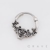 GOTHIC ANTIQUE HEART CROSS MOTIF 316L SURGICAL STEEL EARRING